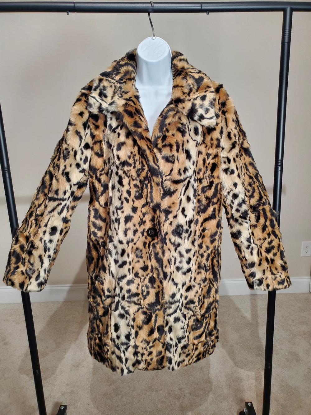Anthropologie- Matison Stone - Leopard Print Faux Fur Jacket Coat - Medium